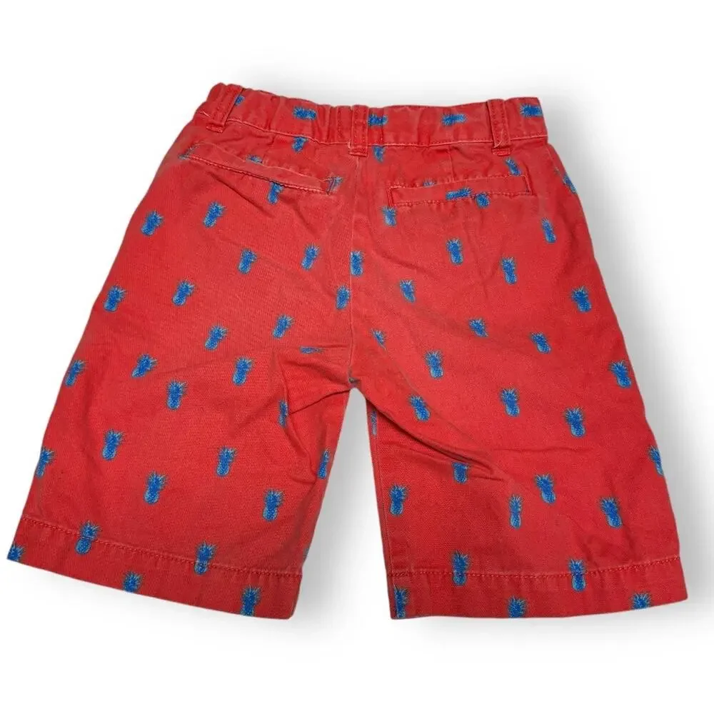 5/$35‎   The Children's Place Boys Shorts Sz 6 Red Blue Pineapples Faded Preppy